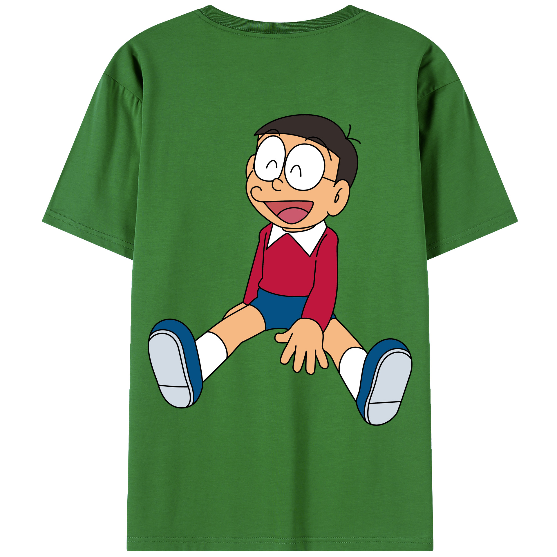 （画像用） ドラえもん 野比 のび太 Doraemon Nobita Nobi レディース半袖Tシャツ(バックプリント)